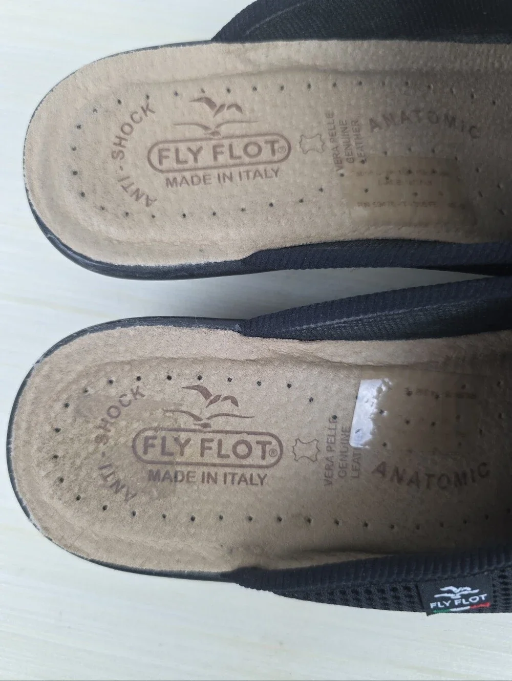Fly Flot Made In Italy Womens 40 US 9 Slip-on Mesh Wedge Mule Clog Shoes Black